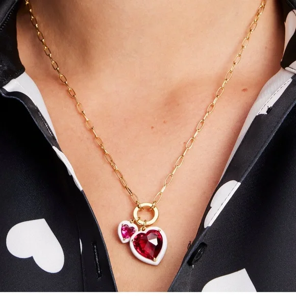 X3 necklaces  $128 Kate Spade Sweetheart Heart Charm Pendant Necklace - Picture 5 of 8